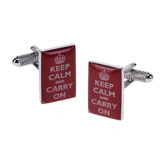 Manchetknapper Keep Calm and Carry On - Manchetknapper fra Onyx Art of London hos The Prince Webshop