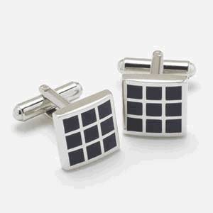 Manchetknapper Navy Squares - Manchetknapper fra Onyx Art of London hos The Prince Webshop