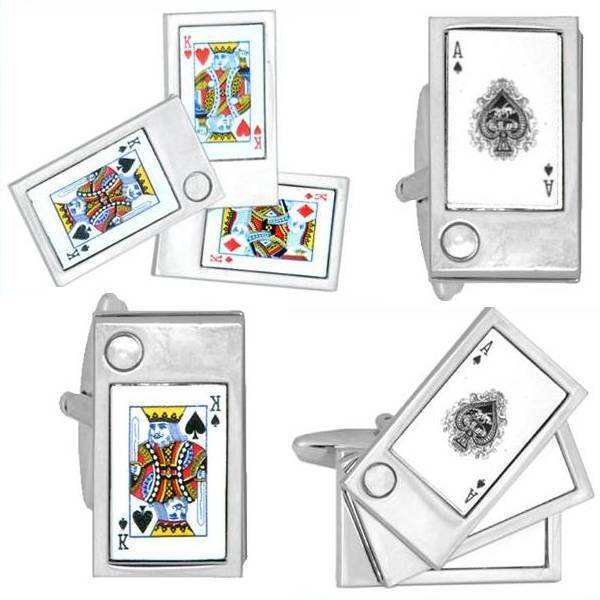 Manchetknapper Pokerkort Es og Konger - Manchetknapper fra The Armitage Collection hos The Prince Webshop