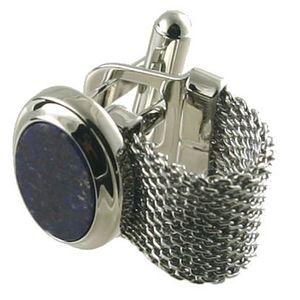 Manchetknapper Sølv Kæde Strop med Lapis Lazuli - Manchetknapper fra Ceels hos The Prince Webshop