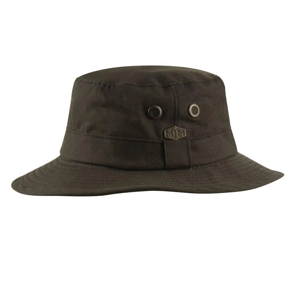 MJM Ben Oilskin Bucket Hat i Brun - S (56 cm) - Bucket Hat fra MJM Hats hos The Prince Webshop