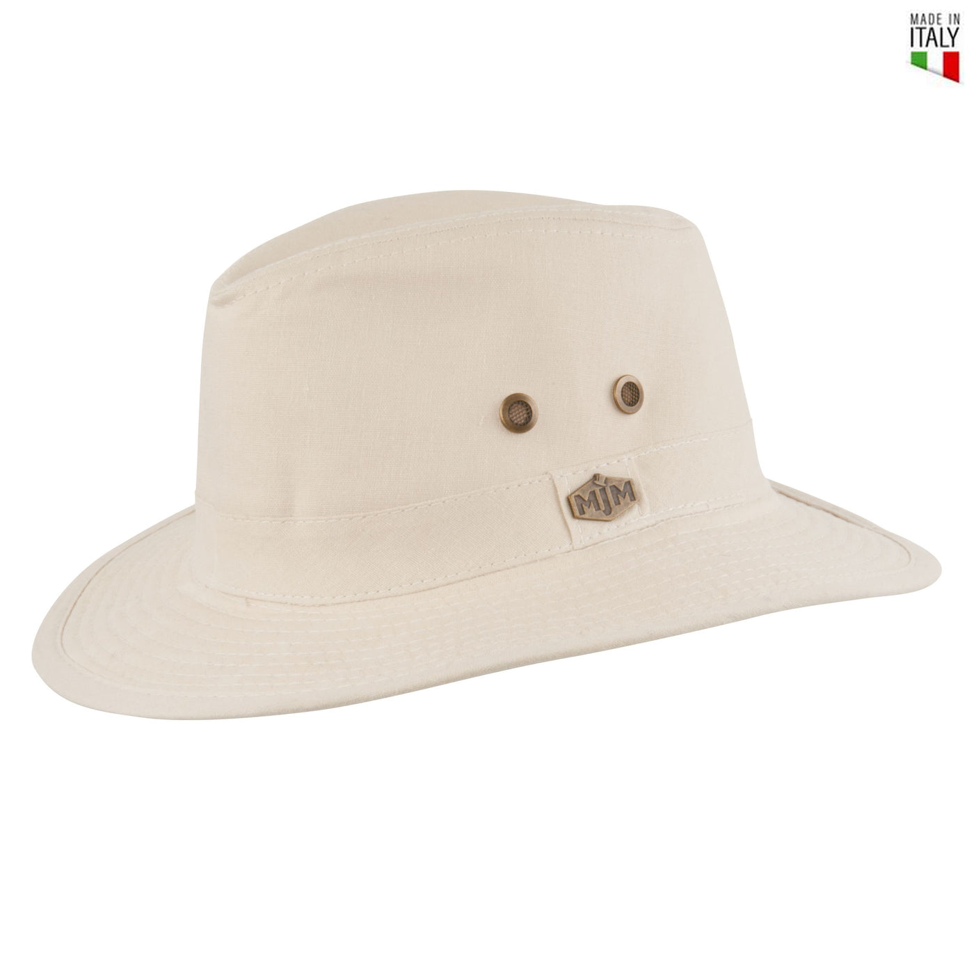 MJM Caribien Linned Safari Hat - Natur - S/56cm - Hat fra MJM Hats hos The Prince Webshop