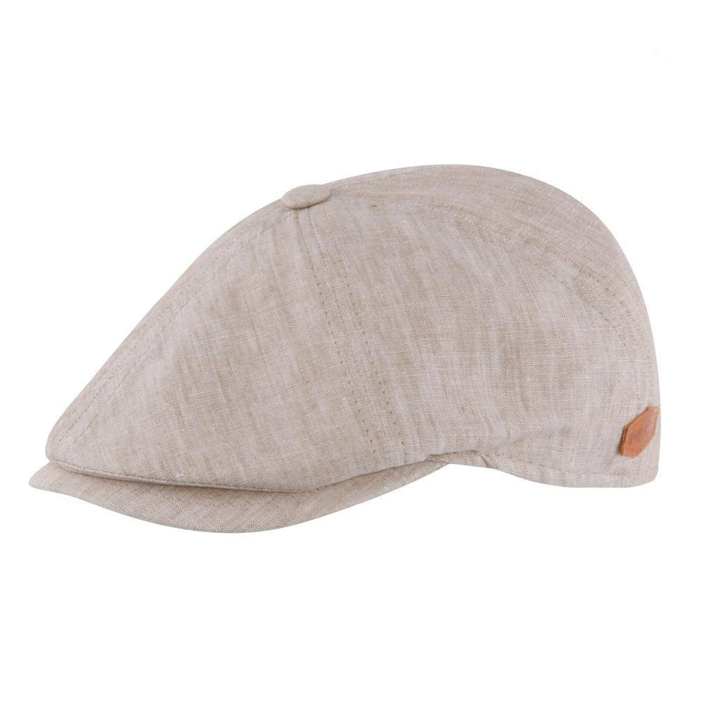 MJM Rebel Sixpence - Organic Cotton Light Beige - Flat Cap fra MJM Hats hos The Prince Webshop