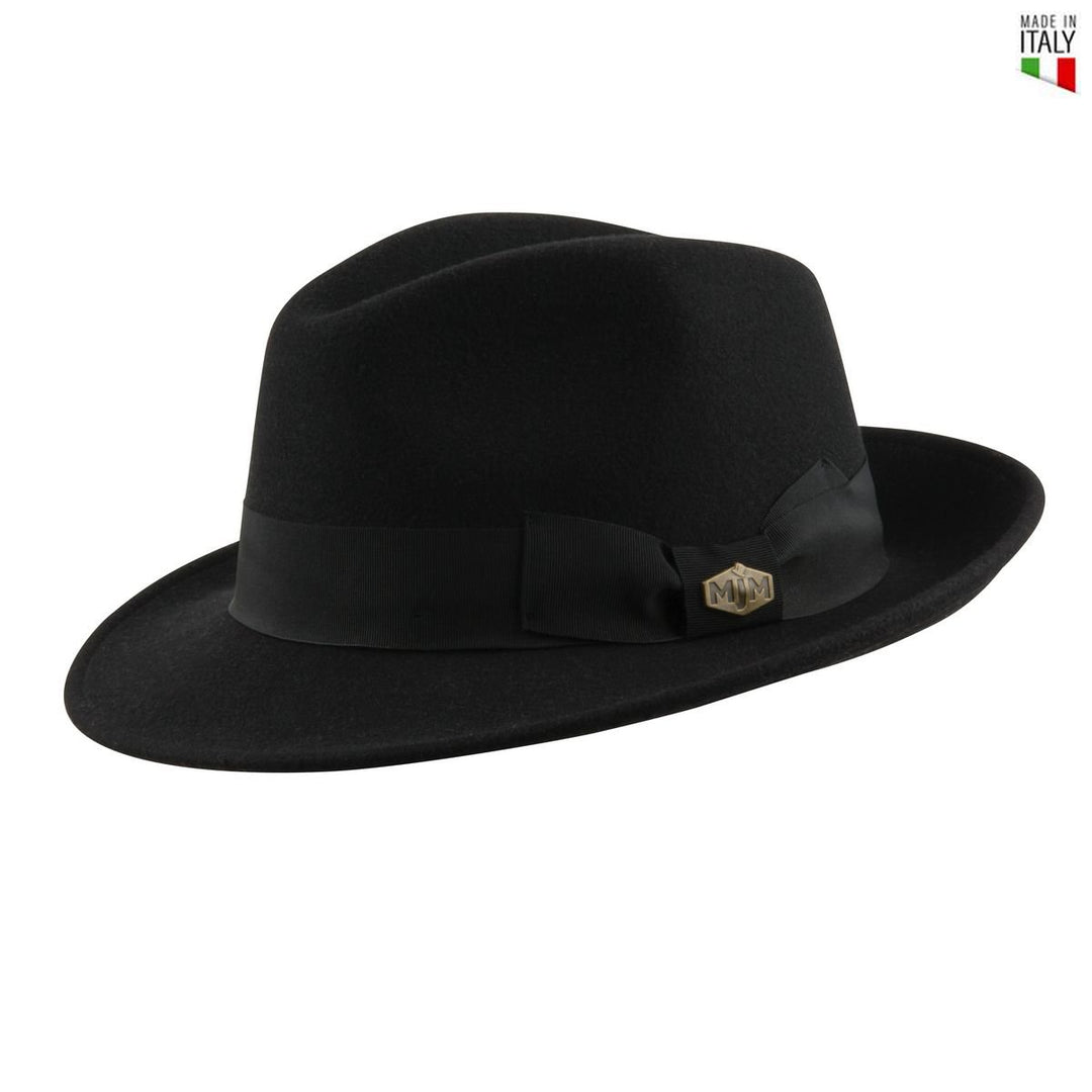 MJM Style Uld Filt Hat Sort - Waterproof & Crushable - Fedora Hat fra MJM Hats hos The Prince Webshop