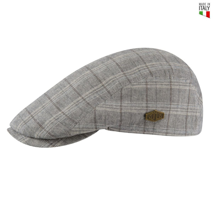 MJM Young Flat Cap -  Grey Check Sixpence - Flat Cap fra MJM Hats hos The Prince Webshop