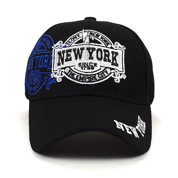 New York Black 3D Embroidered Baseball Cap - Baseball Cap fra Parquet hos The Prince Webshop