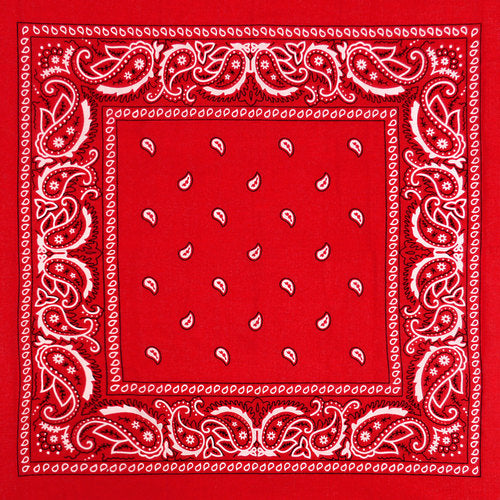 2 pak Bandanas - Rød & Blå Bomuld Paisley - Bandana fra Umo Lorenzo hos The Prince Webshop