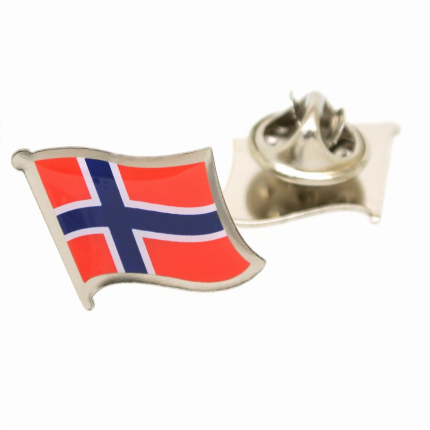 Reversnål Norges Flag - Reversnål fra Onyx Art of London hos The Prince Webshop