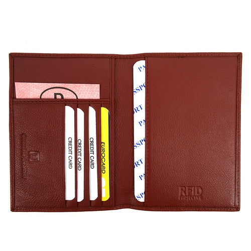 Læder Multi Pasholder med RFID beskyttelse - Bordeaux - Pasholder fra Umo Lorenzo hos The Prince Webshop