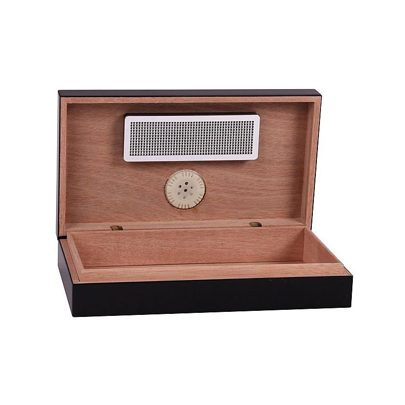 Kompakt Cigar Humidor i Træ - Sort - Cigar Humidor fra Smokers United hos The Prince Webshop