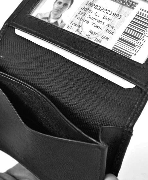 Læder Maxi Kort & ID Holder - Sort - Kortholder fra Wallet Works hos The Prince Webshop