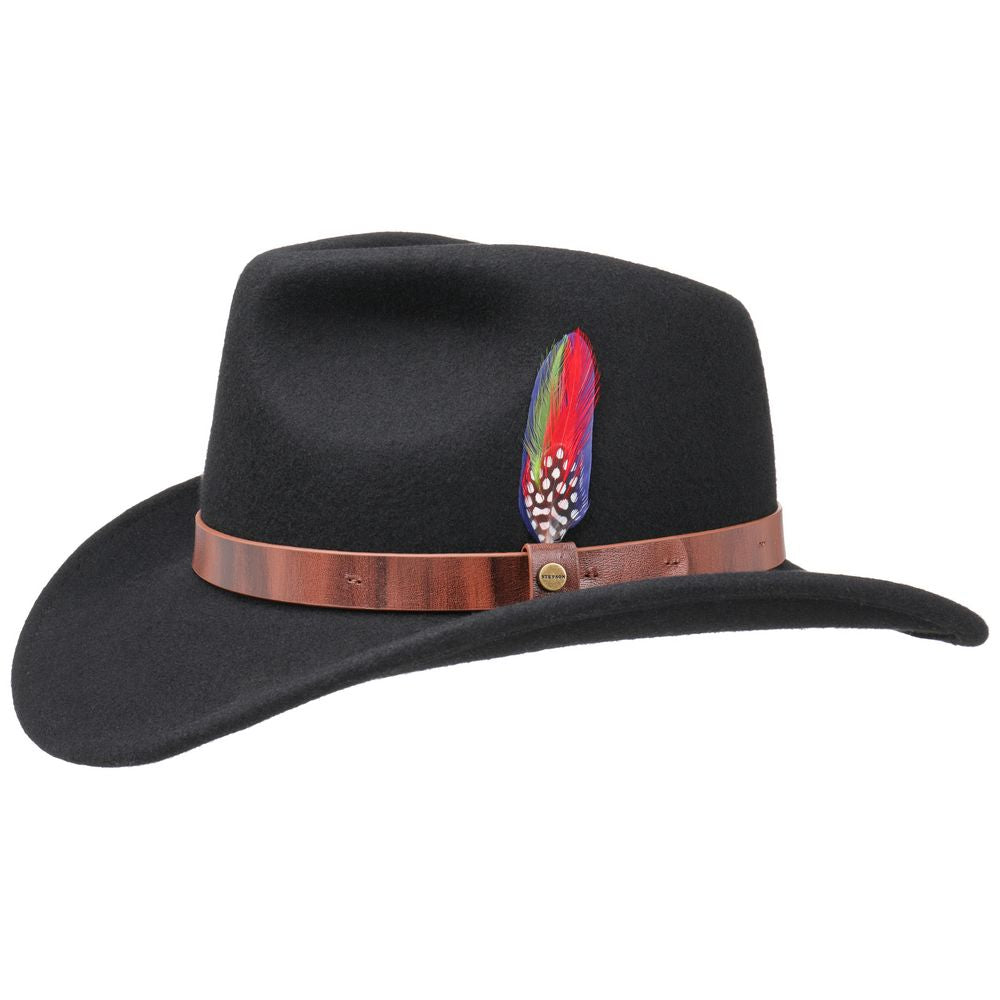 Stetson Aussie Western Woolfelt Hat - Sort - Western Hat fra Stetson hos The Prince Webshop