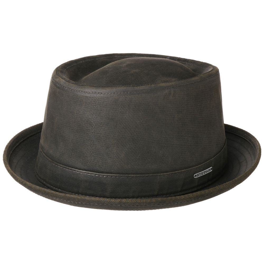 Stetson Porkpie CO/PES Deep Grey Black - Hat fra Stetson hos The Prince Webshop