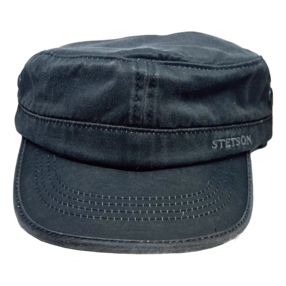 Sort Oilskin Look Stetson Army Cap - Army Cap fra Stetson hos The Prince Webshop