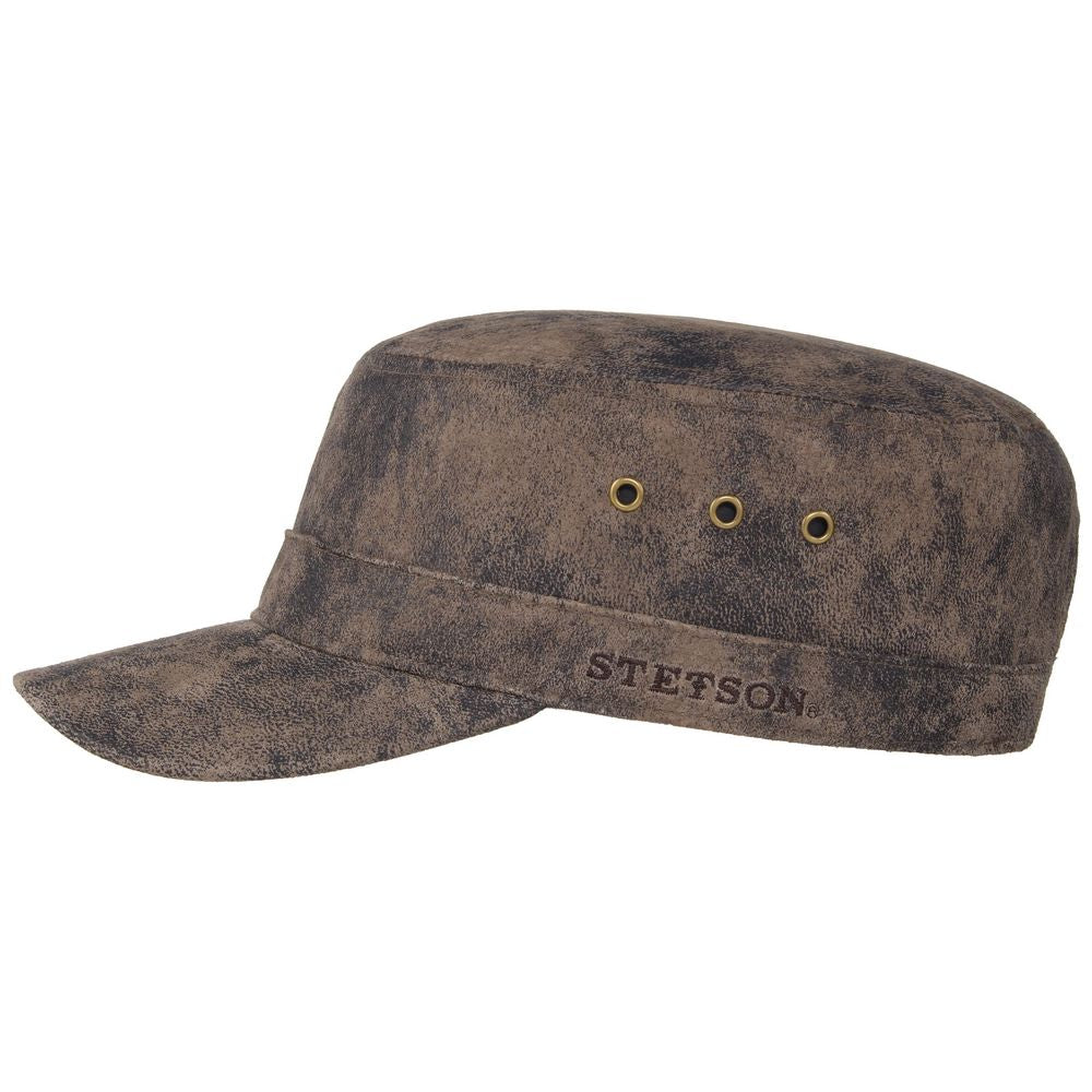 STETSON ARMY CAP PIGSKIN - SORT eller BRUN - Army Cap fra Stetson hos The Prince Webshop