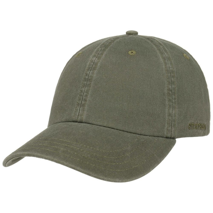 Stetson Baseball Cap Cotton - Ensfarvet Khaki - Baseball Cap fra Stetson hos The Prince Webshop