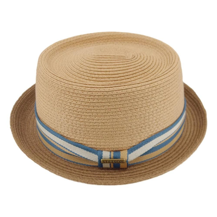 Stetson Porkpie Toyo Strå Sommerhat - Natur/Biscotto - Hat fra Stetson hos The Prince Webshop