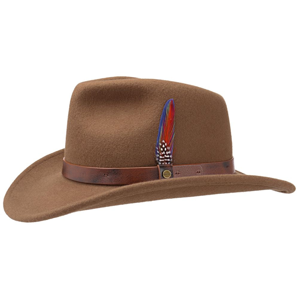 Stetson Aussie Western Woolfelt Hat Brun - S (55 cm) - Western Hat fra Stetson hos The Prince Webshop