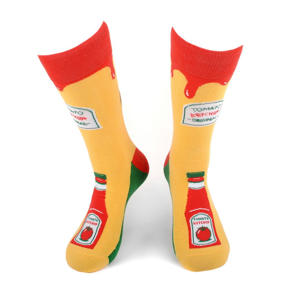 Ketchup Bottle Novelty Socks - Sjove Strømper - Herre Strømper fra Parquet hos The Prince Webshop
