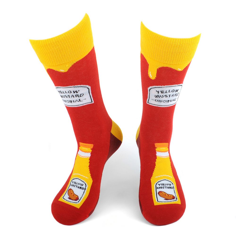 Mustard Bottle Novelty Socks - Sjove Strømper - Herre Strømper fra Parquet hos The Prince Webshop