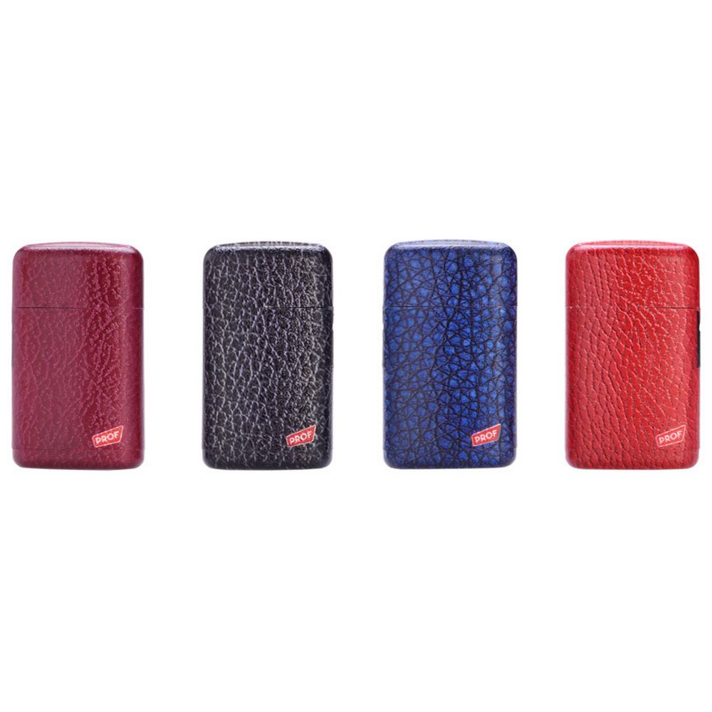 4 Colored Leather Look PROF Storm Jet Cigarette Lighters