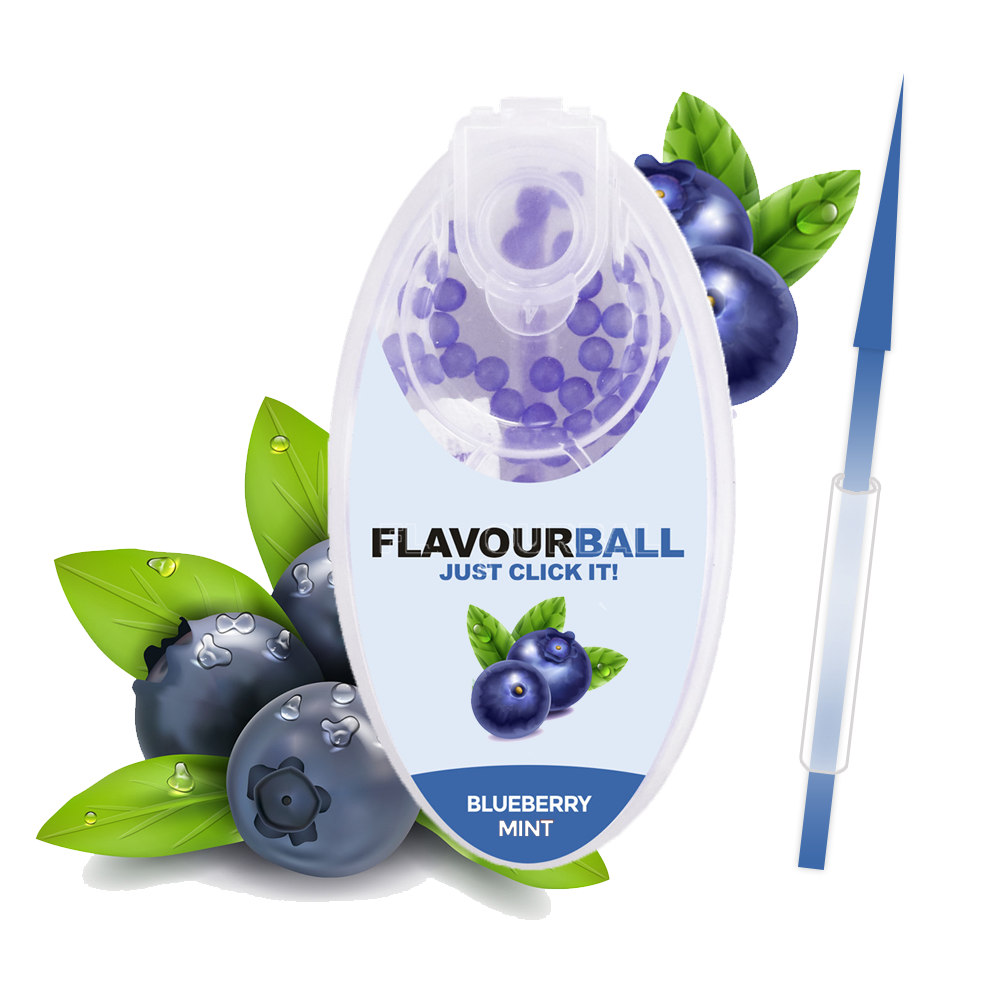 100 stk Cool Blueberry Mint Flavour Balls i Pod - Aroma Kugler fra FLAVOUR BALLS hos The Prince Webshop
