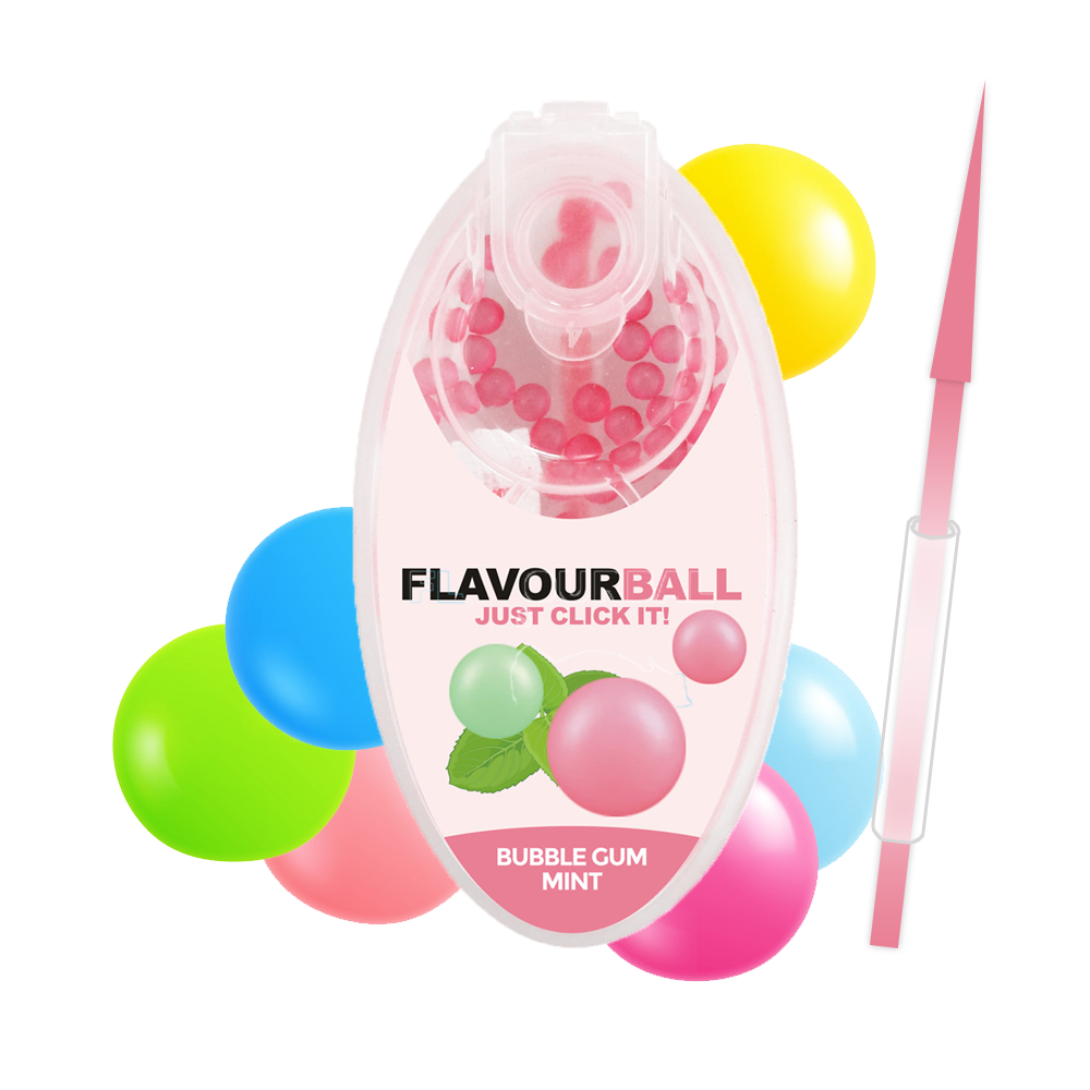 10 x 100 stk Cool Bubblegum Flavour Balls i Pod - Aroma Kugler fra FLAVOUR BALLS hos The Prince Webshop
