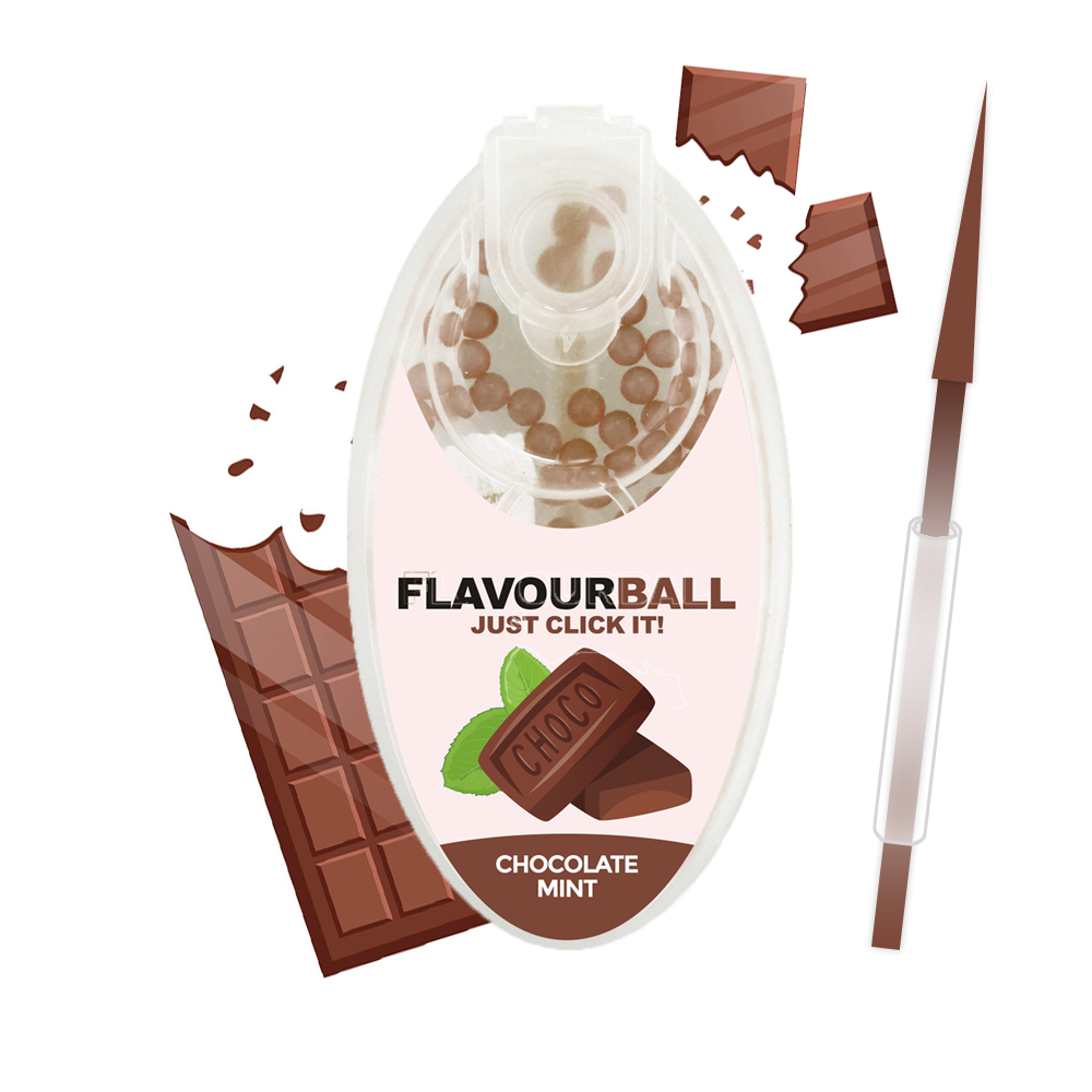 100 stk Chocolate Mint Flavour Balls i Pod - Aroma Kugler fra FLAVOUR BALLS hos The Prince Webshop