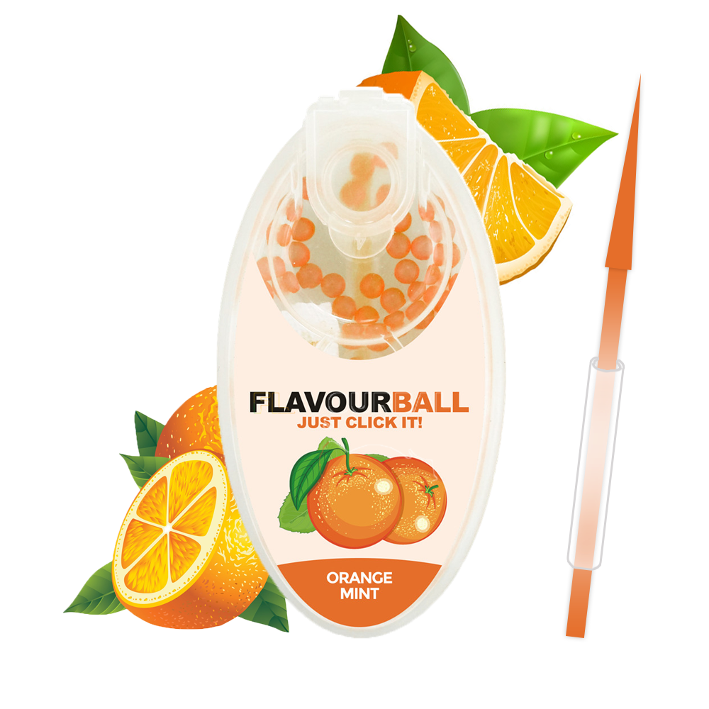 100 stk Cool Orange Mint Flavour Balls i Pod - Aroma Kugler fra FLAVOUR BALLS hos The Prince Webshop