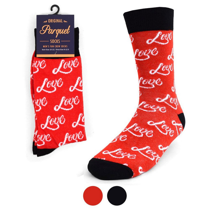 Love Novelty Socks - Romantiske Røde Strømper - Herre Strømper fra Parquet hos The Prince Webshop