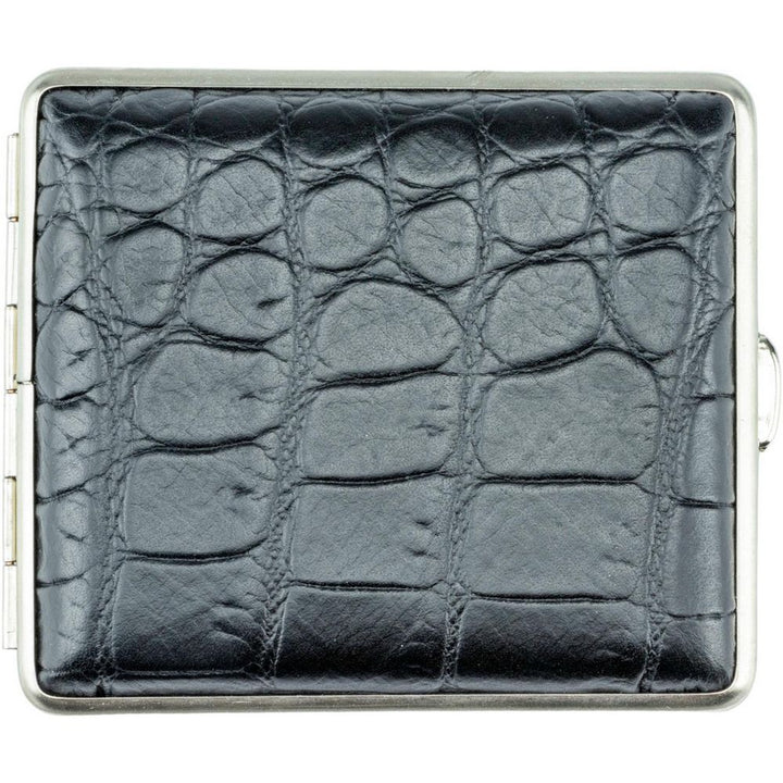 Vom Hofe Cigaret Etui - 18 King Size - Croco Look Sort - Cigaret Etui fra vom Hofe hos The Prince Webshop