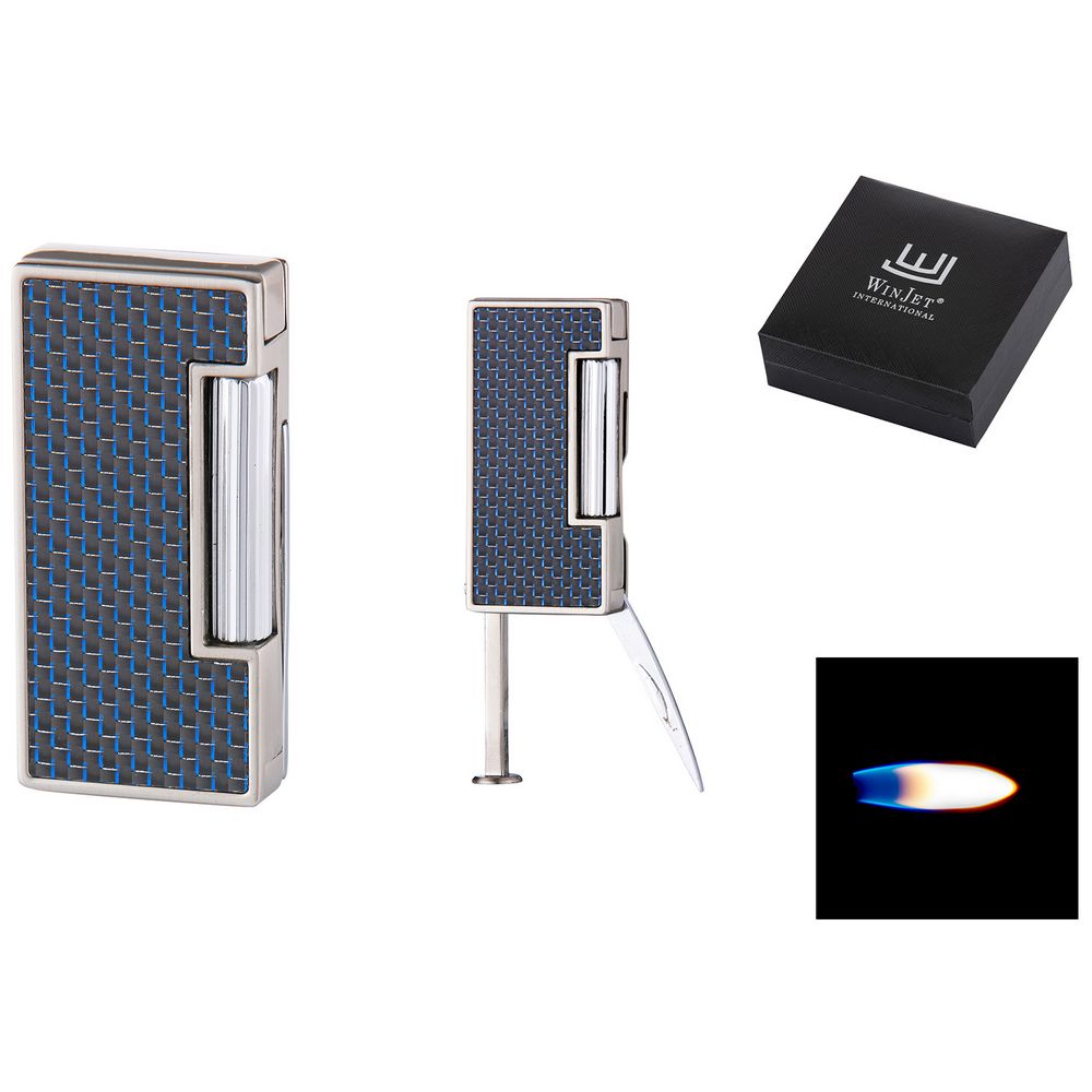 Winjet Buchs Pibe Lighter med Sten - Carbon Blue - Lighter fra Winjet hos The Prince Webshop