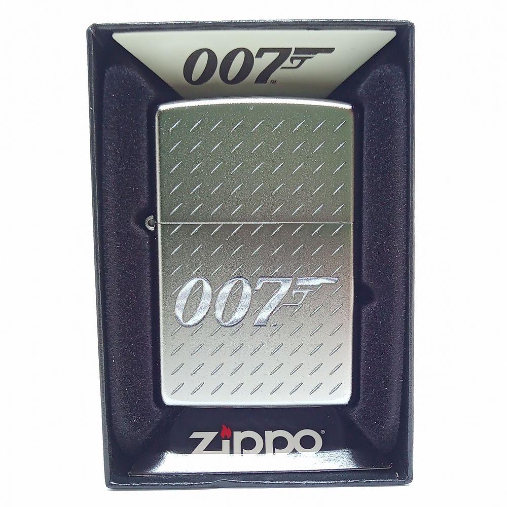 Zippo Lighter James Bond 007 - Sølv Satin - Zippo Lighter fra Zippo hos The Prince Webshop