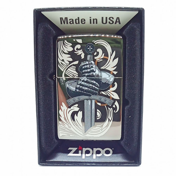 Original Zippo Lighter - Knights Gloves Design - Zippo Lighter fra Zippo hos The Prince Webshop