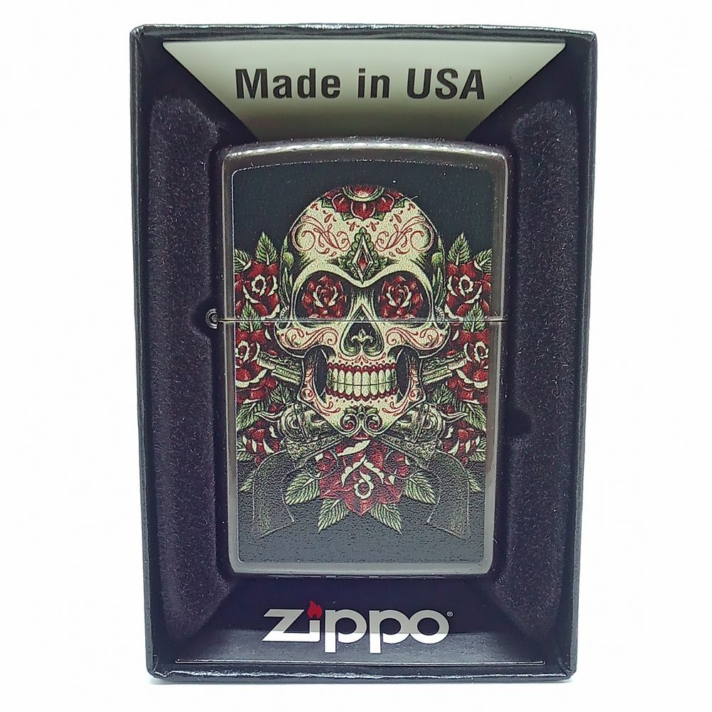 Skull Roses Design Zippo Lighter - Zippo Lighter fra Zippo hos The Prince Webshop