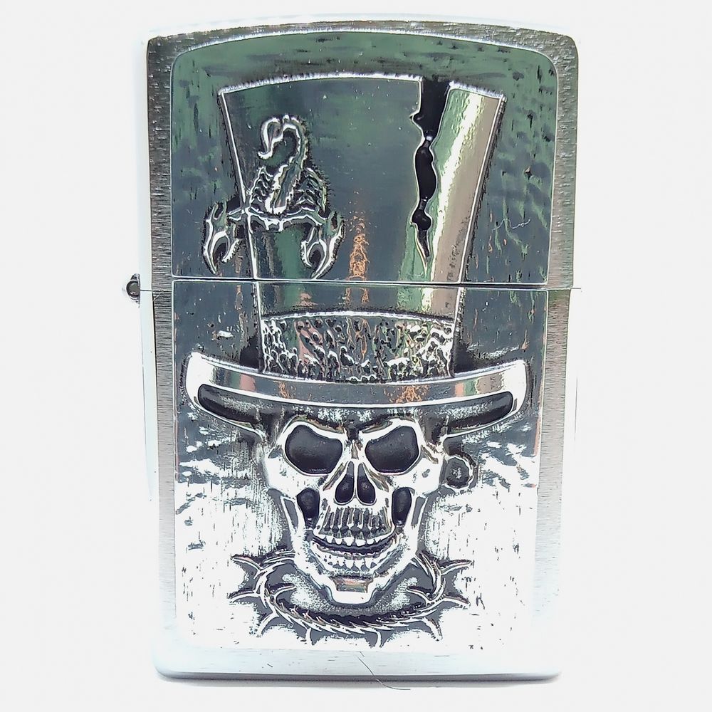 Zippo Lighter Skull Top Hat - Zippo Lighter fra Zippo hos The Prince Webshop