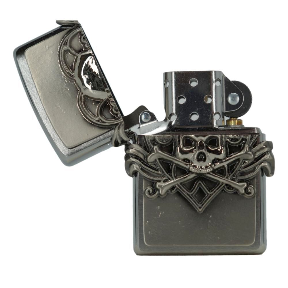 Zippo Lighter Skull with Heart 3D Emblem - Zippo Lighter fra Zippo hos The Prince Webshop